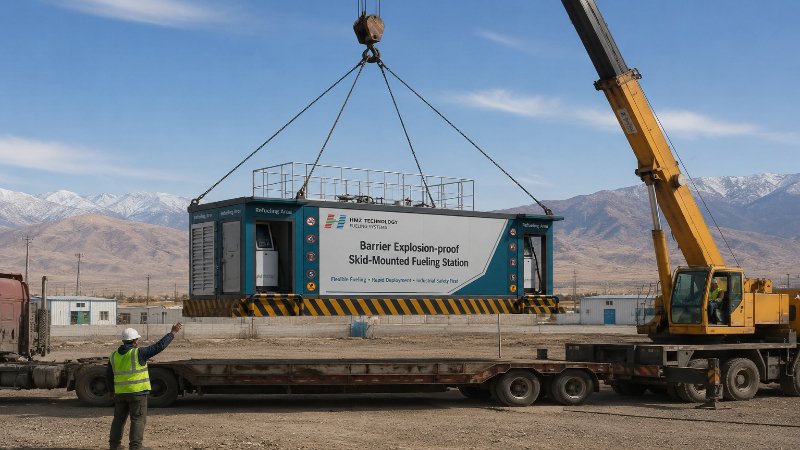 Emergency fuel supply point with skid-mounted fuel station and support equipment