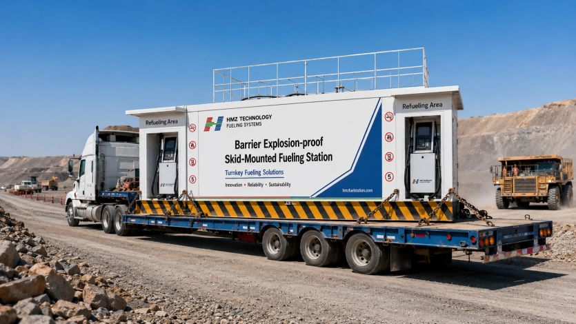 skid mounted fuel station transport flatbed truck.jpg